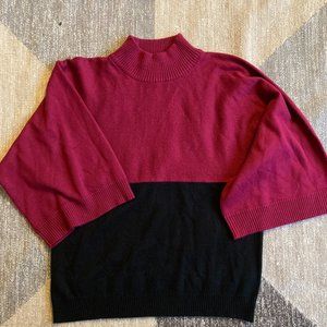 Soft Color Blocked Mockneck/Turtleneck Sweater